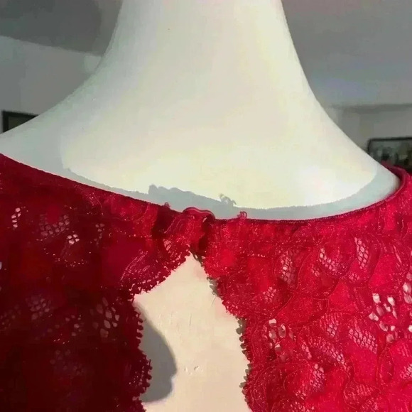 INC Velvet bralette in Red with Lace back Size XL NWOT - Picture 10 of 10